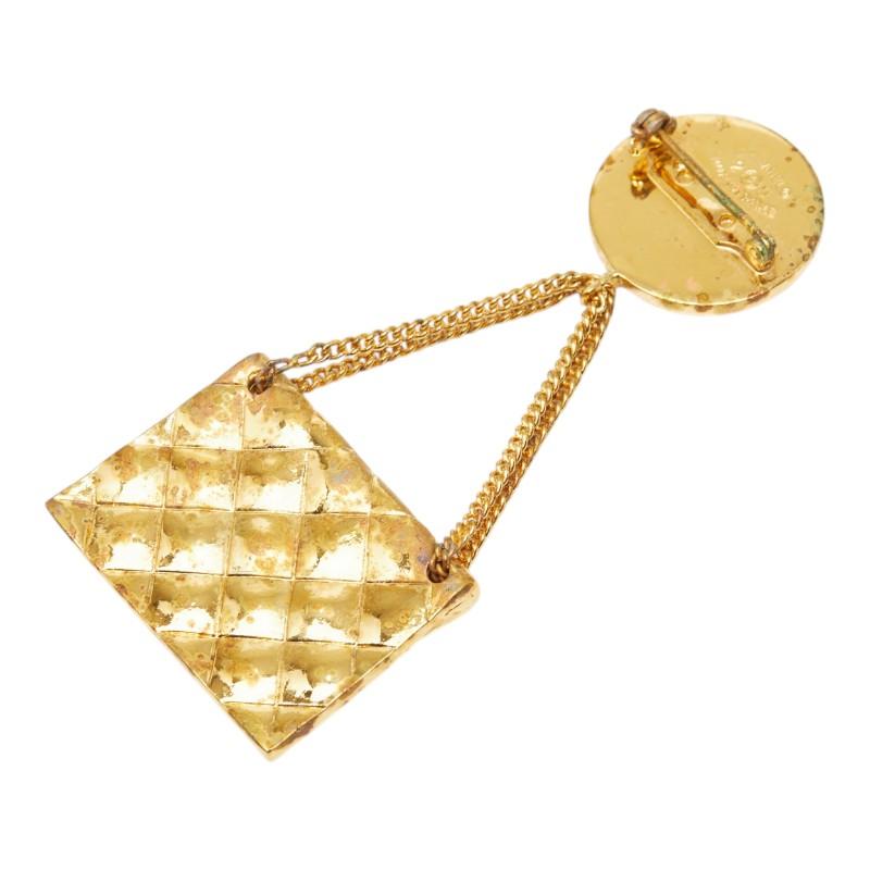 【極美品】CHANELシャネル ゴールド ココマーク　マトラッセ　ブローチ CHANEL（シャネル） ココマーク マトラッセ ヴィンテージ ブローチ 25
