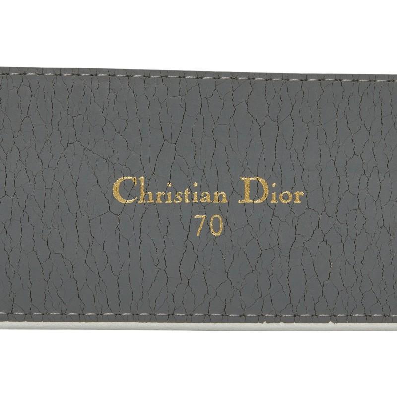 ディオール CDロゴチャーム ベルト ホワイト レザー レディース Dior