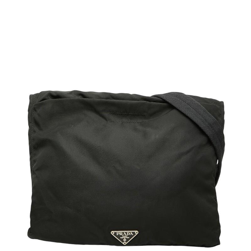 PRADA プラダ 三角ロゴプレート ブラック ナイロン ショルダーバッグ