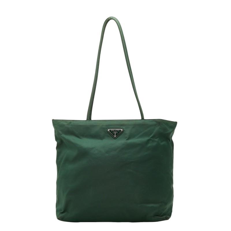 PRADA プラダ ナイロントートバッグ グリーン 三角ロゴプレート PRADA（プラダ） 三角ロゴプレート トートバッグ ショルダーバッグ