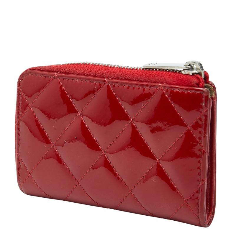 CHANEL シャネル ココマーク パテントレザー ケース ミニ財布 CHANEL（シャネル） ココマーク マトラッセ ラウンドファスナー コイン