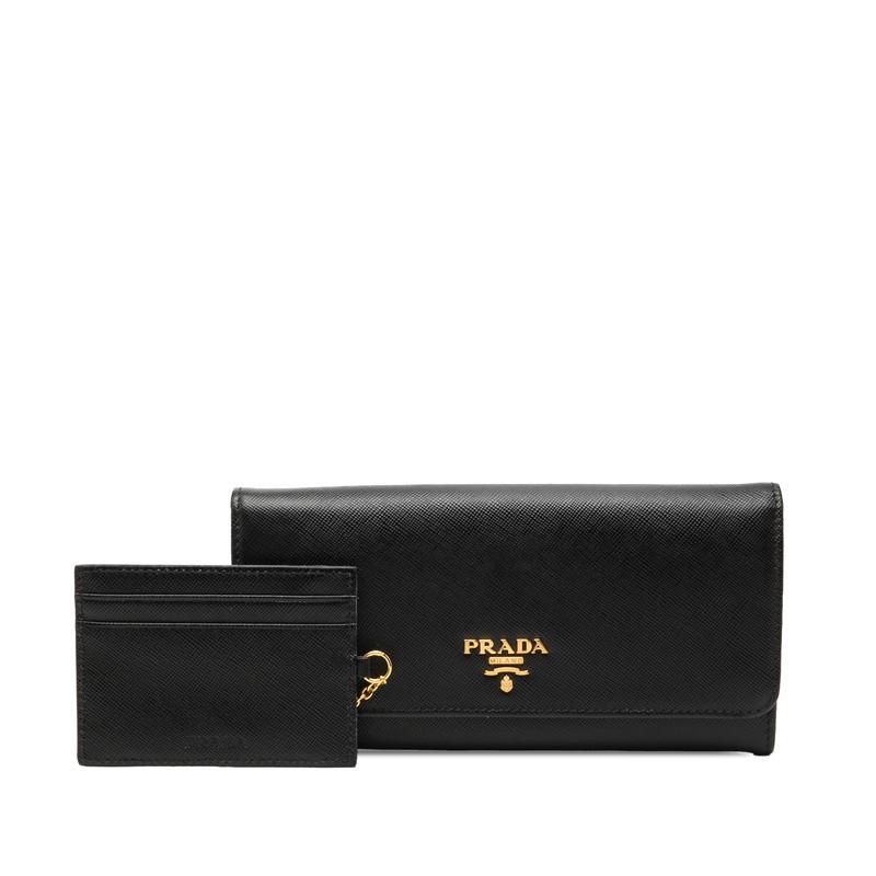 PRADA（プラダ） 二つ折り 長財布 1MH132 ネロ ブラック サフィアーノ