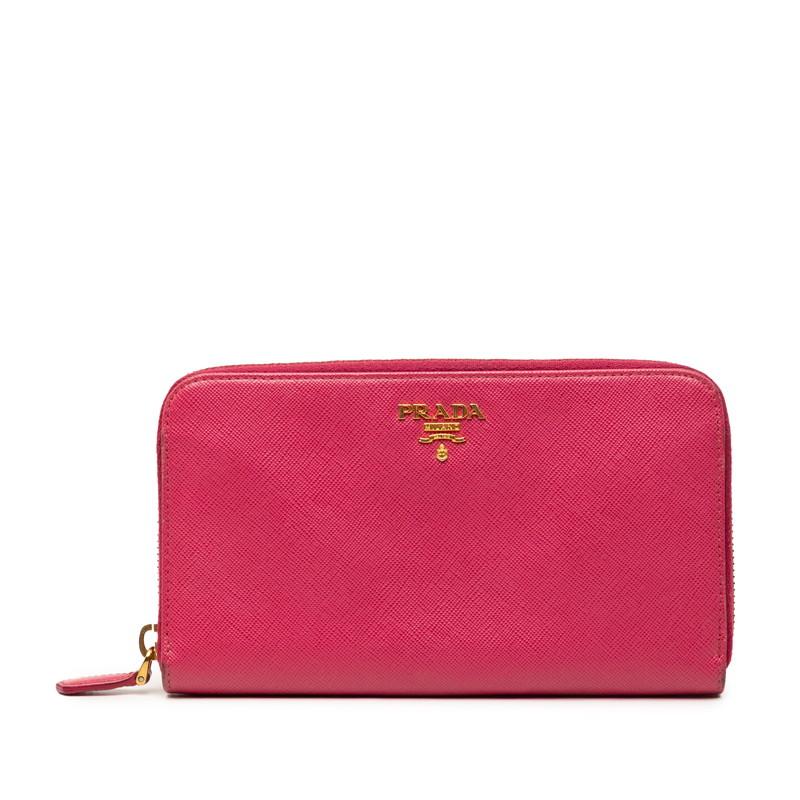 PRADA（プラダ） サフィアーノ ラウンドファスナー 長財布 ピンク