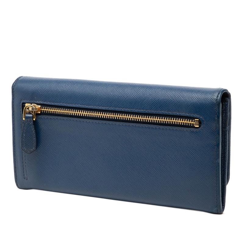 PRADA（プラダ） 二つ折り 長財布 1M1132 ブルー サフィアーノレザー