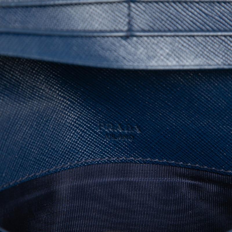 PRADA（プラダ） 二つ折り 長財布 1M1132 ブルー サフィアーノレザー