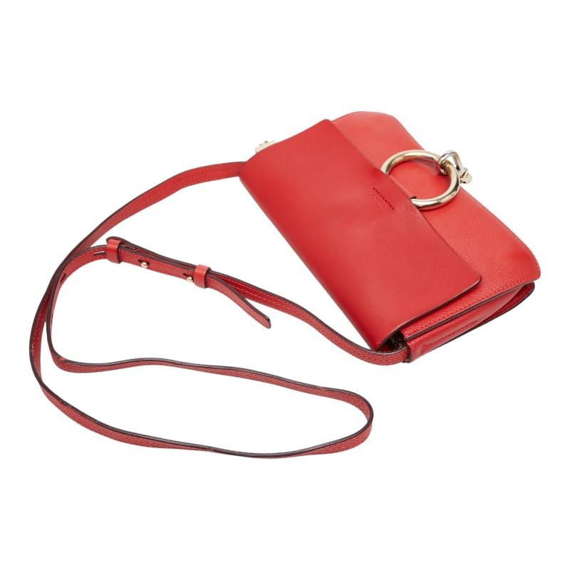 Chloe（クロエ） フェイ 斜め掛け ショルダーバッグ レッド レザー
