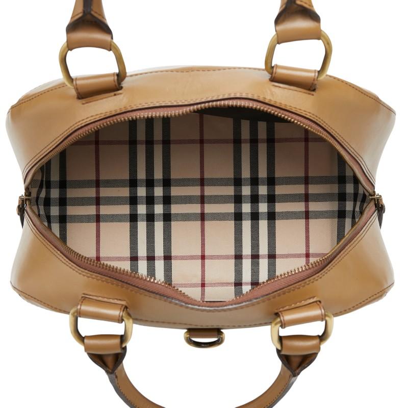 BURBERRY（バーバリー） ノバチェック ハンドバッグ ブラウン レザー