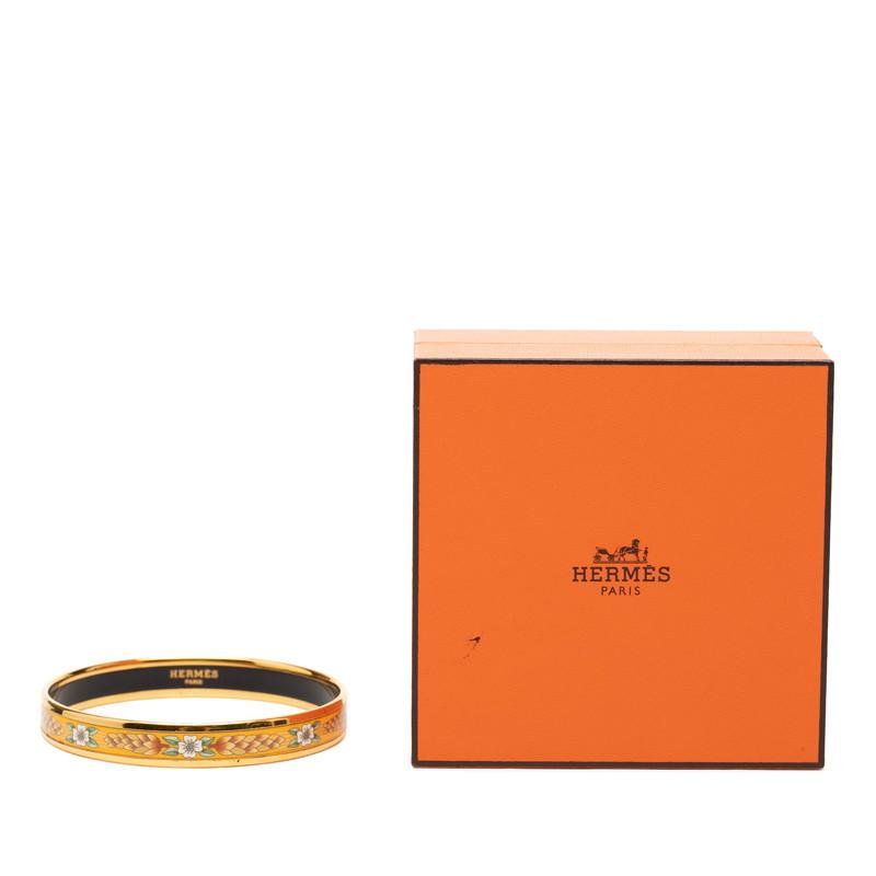 エルメス エマイユPM 七宝焼き フラワー バングル メッキ GP レディース HERMES 【1-0277771】 HERMES（エルメス） エマイユPM 七宝焼き フラワー バングル ゴールド