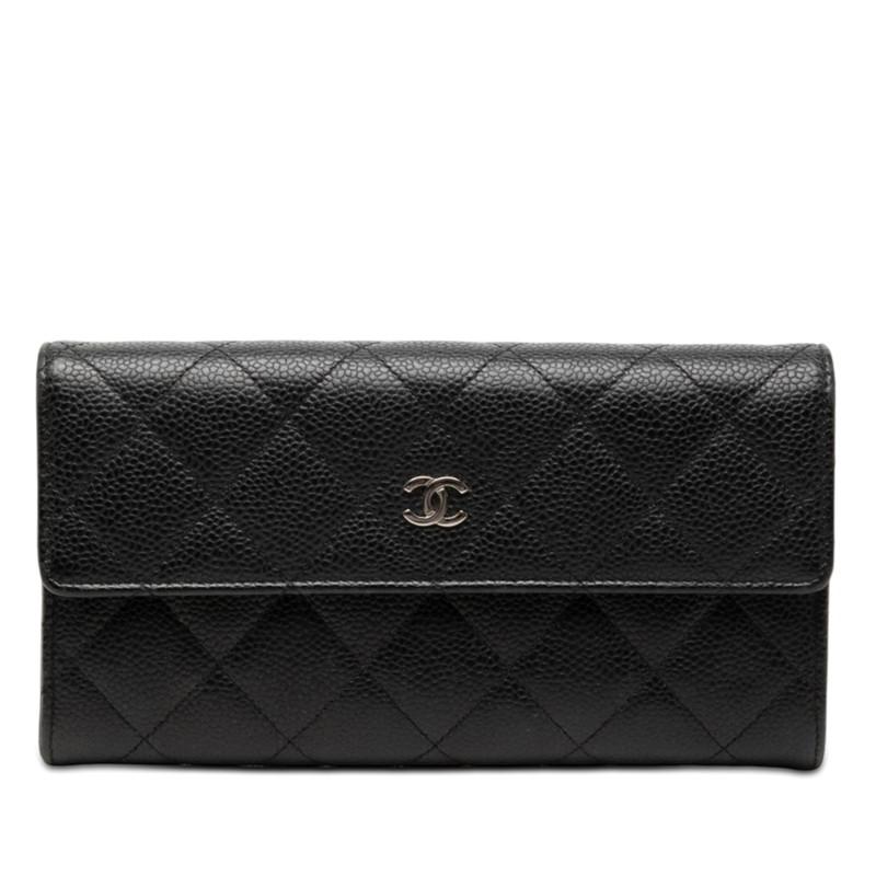 CHANEL（シャネル） マトラッセ ココマーク 長財布 ブラック キャビア