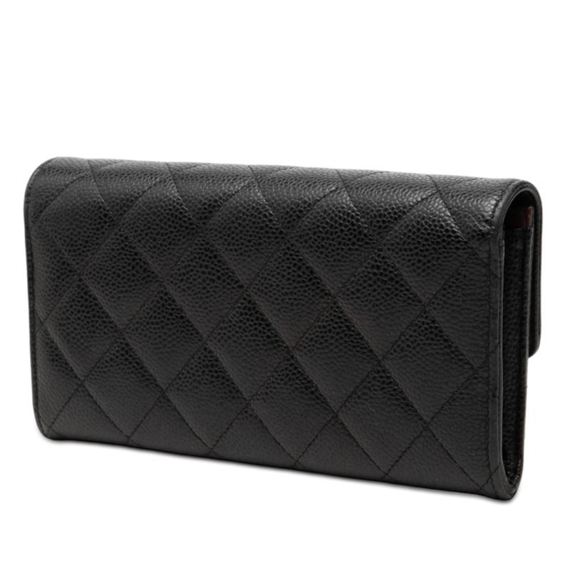 CHANEL（シャネル） マトラッセ ココマーク 長財布 ブラック キャビア