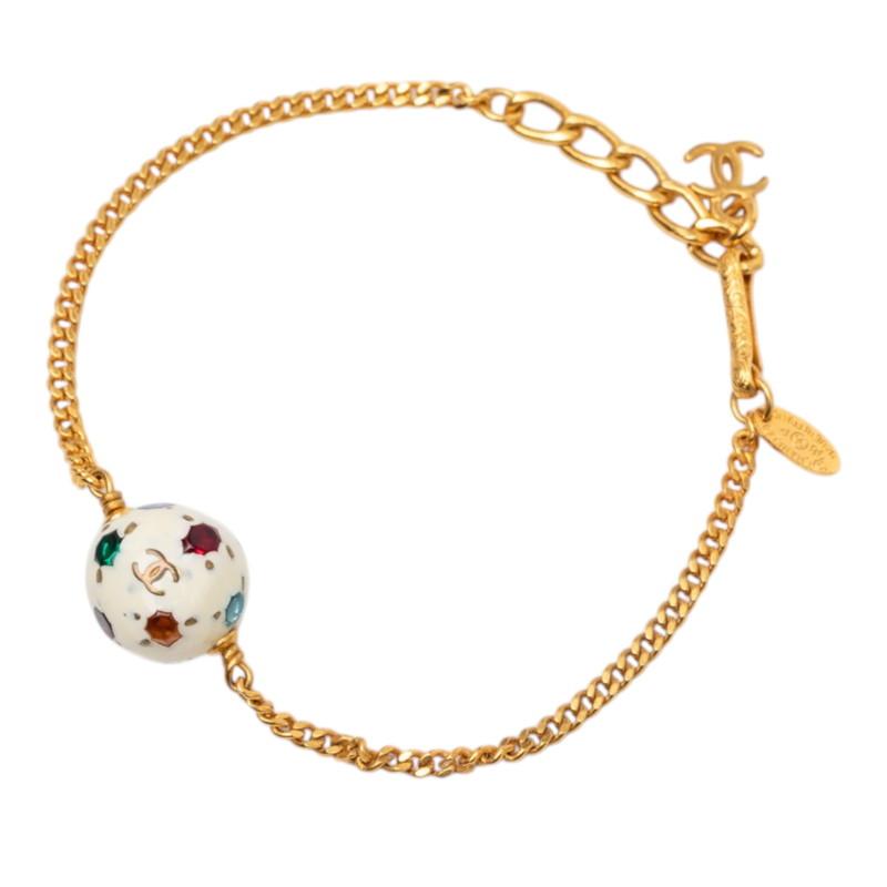 CHANEL ゴールドカラー ボールチェーン ブレスレット CHANEL（シャネル） ココマーク サッカーボール チェーン ブレスレット