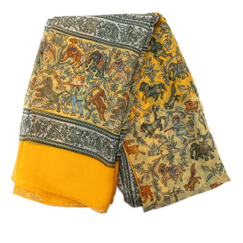 HERMES カレ140 CHASSE EN INDE 未使用　ケース付き　希少 HERMES（エルメス） カレ140 CHASSE EN INDE インドの狩猟 スカーフ