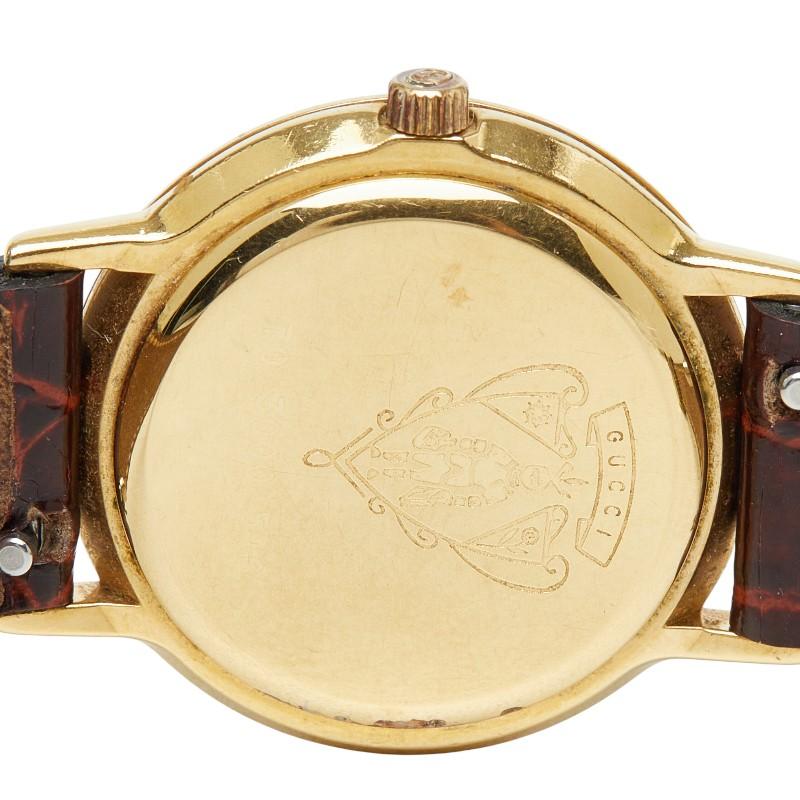 GUCCI（グッチ） 腕時計 3000 クオーツ ゴールド文字盤 メッキ レザー