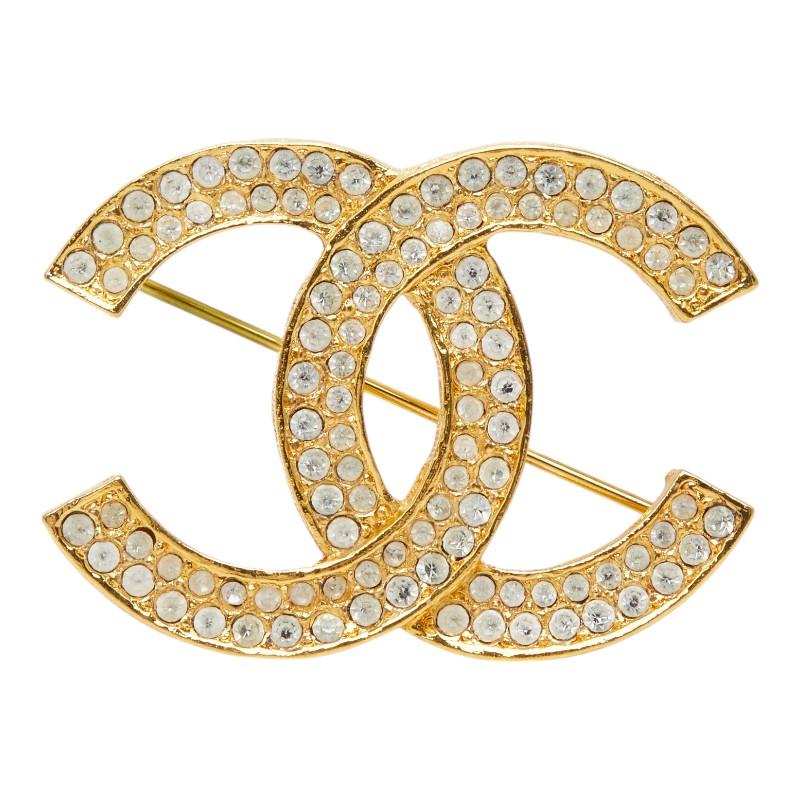 CHANEL　シャネル　ブローチ　ゴールド　ラインストーン　ココマーク CHANEL（シャネル） ココマーク ブローチ ゴールド メッキ ライン