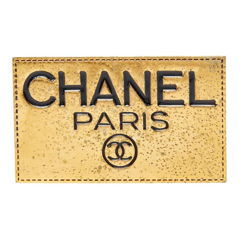 CHANEL（シャネル） ロゴプレート ブローチ ゴールド メッキ