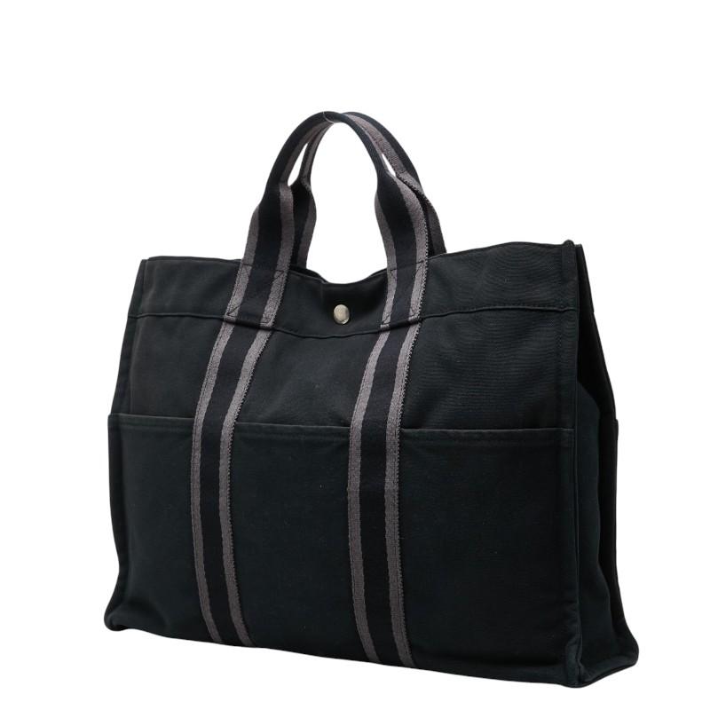 【美品】HERMES エルメス ノベルティ　フールトゥ トートバッグ　ブラック HERMES（エルメス） フールトゥMM トートバッグ ハンドバッグ ブラック