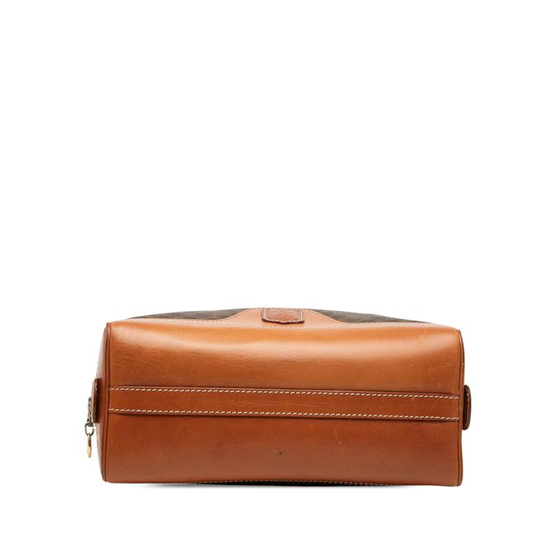 CELINE（セリーヌ） マカダム ハンドバッグ ブラウン PVC レザー