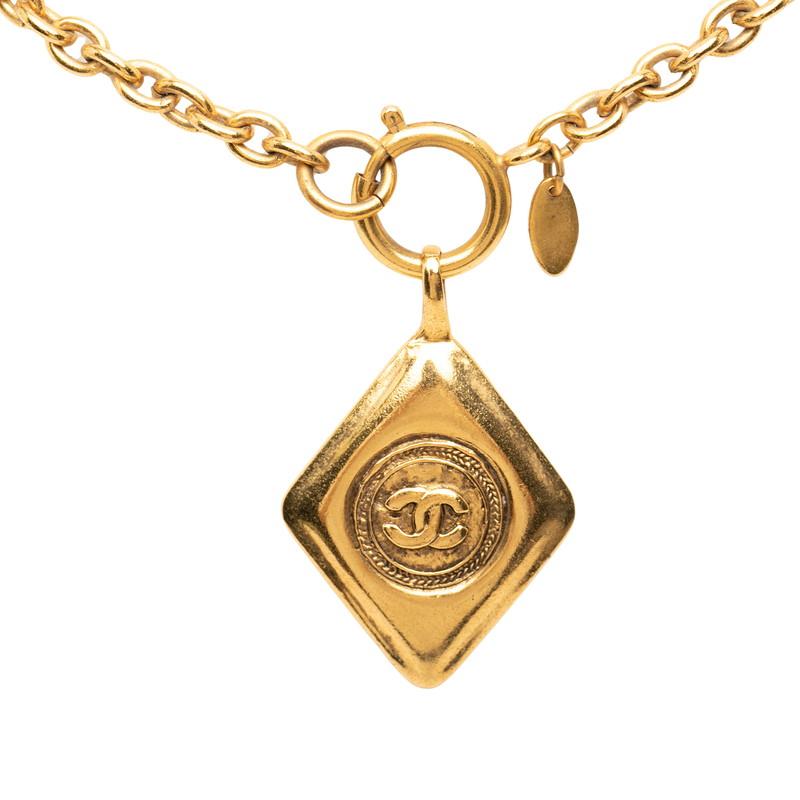 CHANEL（シャネル） ココマーク ひし形 モチーフ ネックレス ゴールド