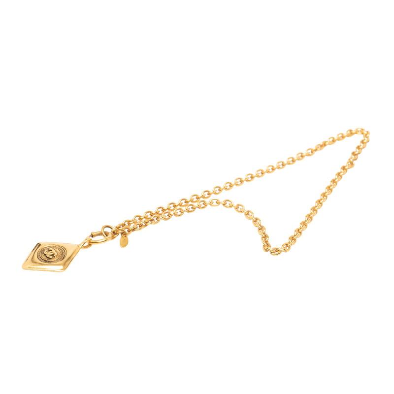 CHANEL（シャネル） ココマーク ひし形 モチーフ ネックレス ゴールド