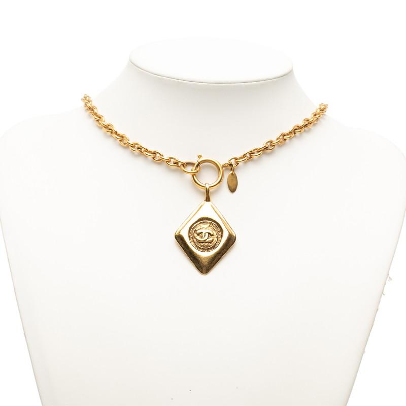 CHANEL（シャネル） ココマーク ひし形 モチーフ ネックレス ゴールド