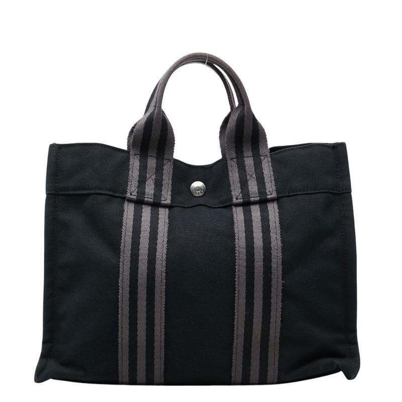 エルメス　フールトゥPM ブラック×グレー HERMES（エルメス） フールトゥPM ハンドバッグ トートバッグ ブラック