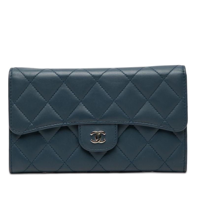 CHANEL（シャネル） マトラッセ ココマーク 長財布 ネイビー