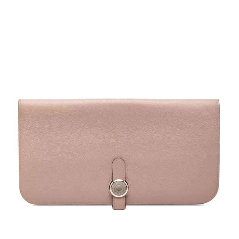 HERMES（エルメス） ドゴンロング 長財布 ピンク系 シルバー金具 