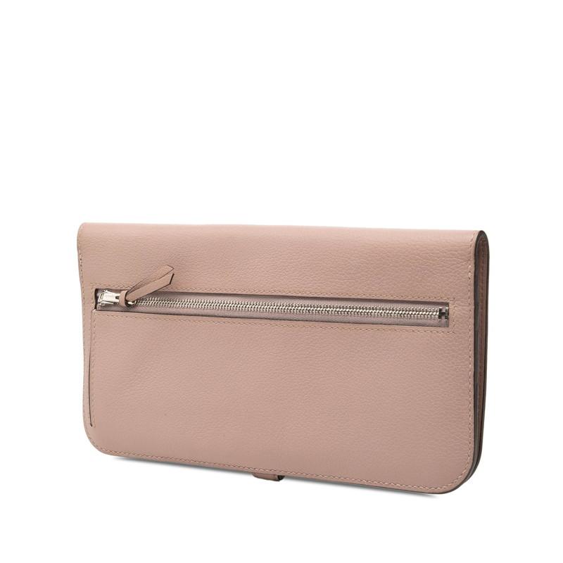 HERMES（エルメス） ドゴンロング 長財布 ピンク系 シルバー金具 