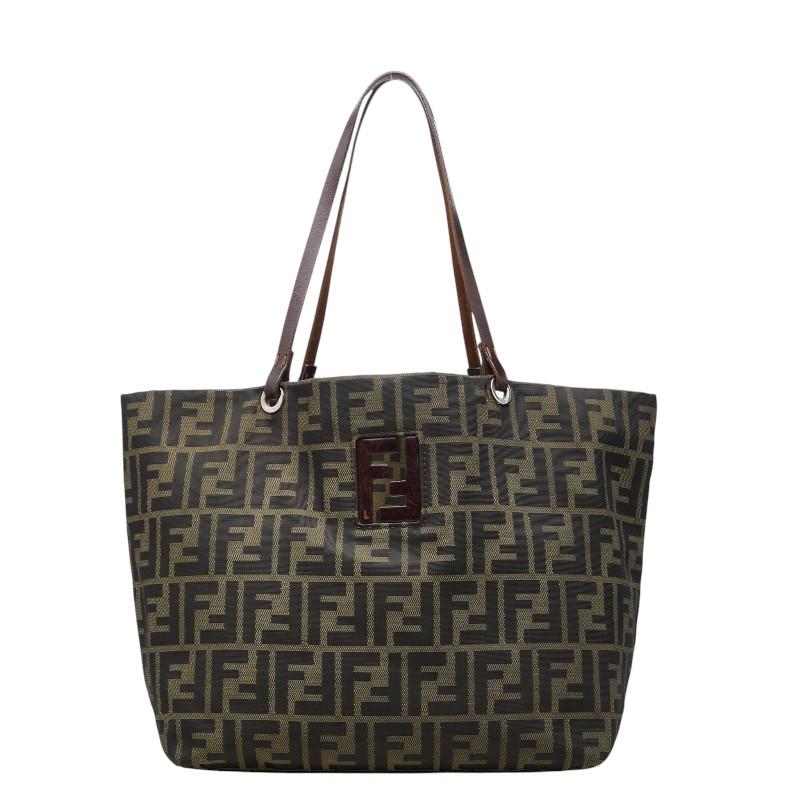FENDI（フェンディ） ズッカ トートバッグ ハンドバッグ カーキ