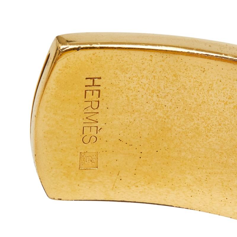 HERMES（エルメス） ケリー バングル ゴールド ワインレッド メッキ 