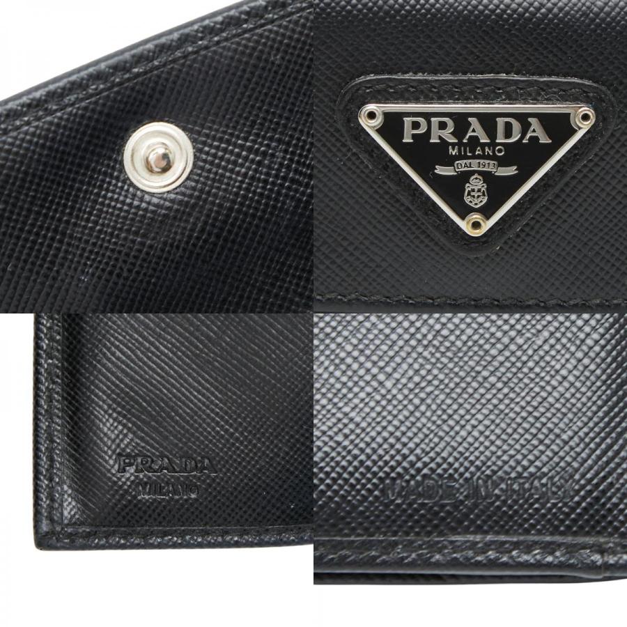 PRADA（プラダ） 三角ロゴプレート サフィアーノ がま口 ニつ折り財布