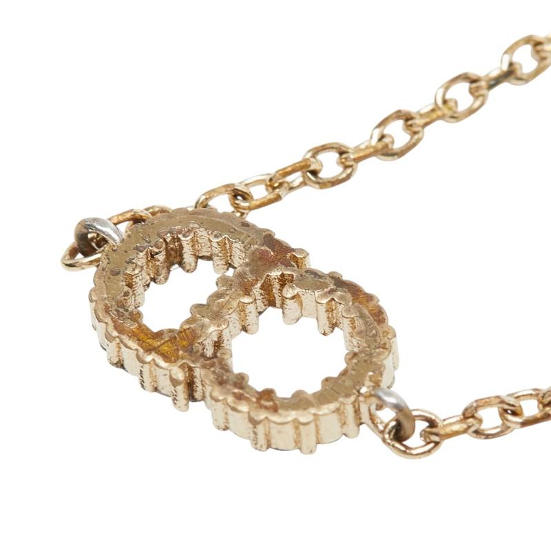 【美品】Dior ブレスレット　ラインストーン　ゴールドチェーン ディオール CDロゴ チェーン ブレスレット ゴールド メッキ ライン