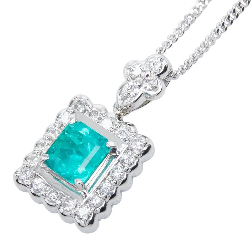 Pt900 プラチナ Pt850 エメラルド/ダイヤモンド エメラルド0.77ct 