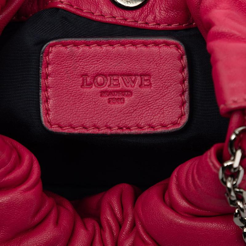 LOEWE（ロエベ） アナグラム 巾着 チェーン ショルダーバッグ ピンク