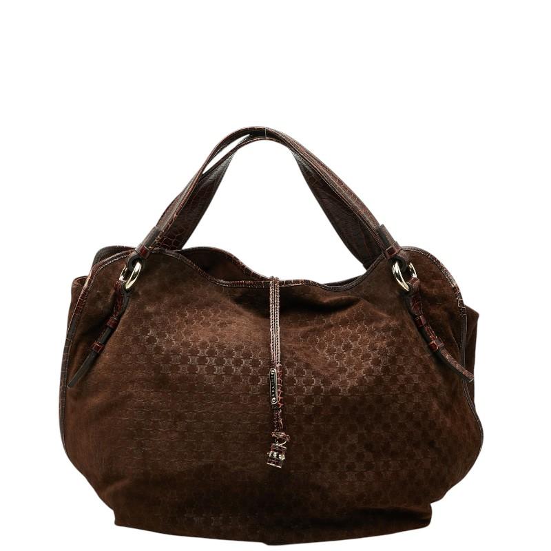 CELINE（セリーヌ） マカダム クロコ型押し トートバッグ ブラウン