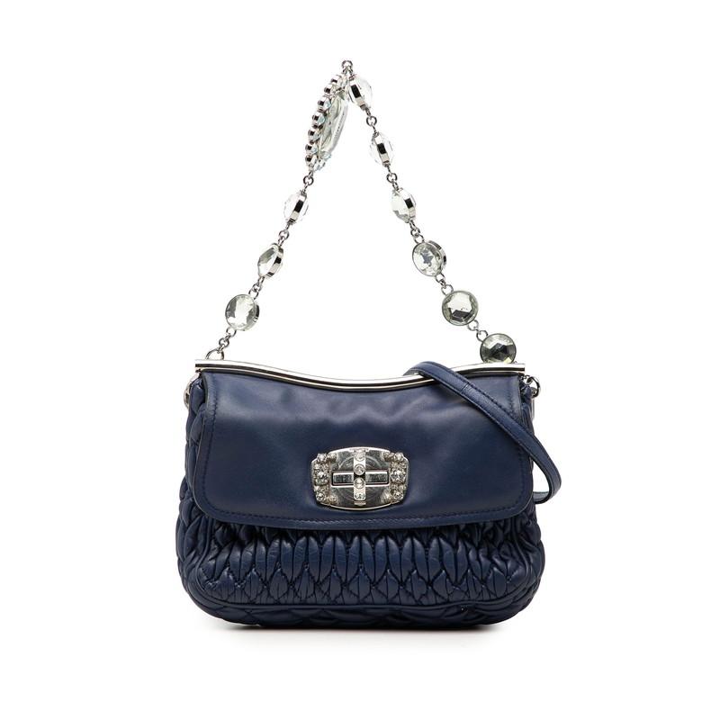 miu miu（ミュウミュウ） マテラッセ ビジュー チェーン ハンドバッグ