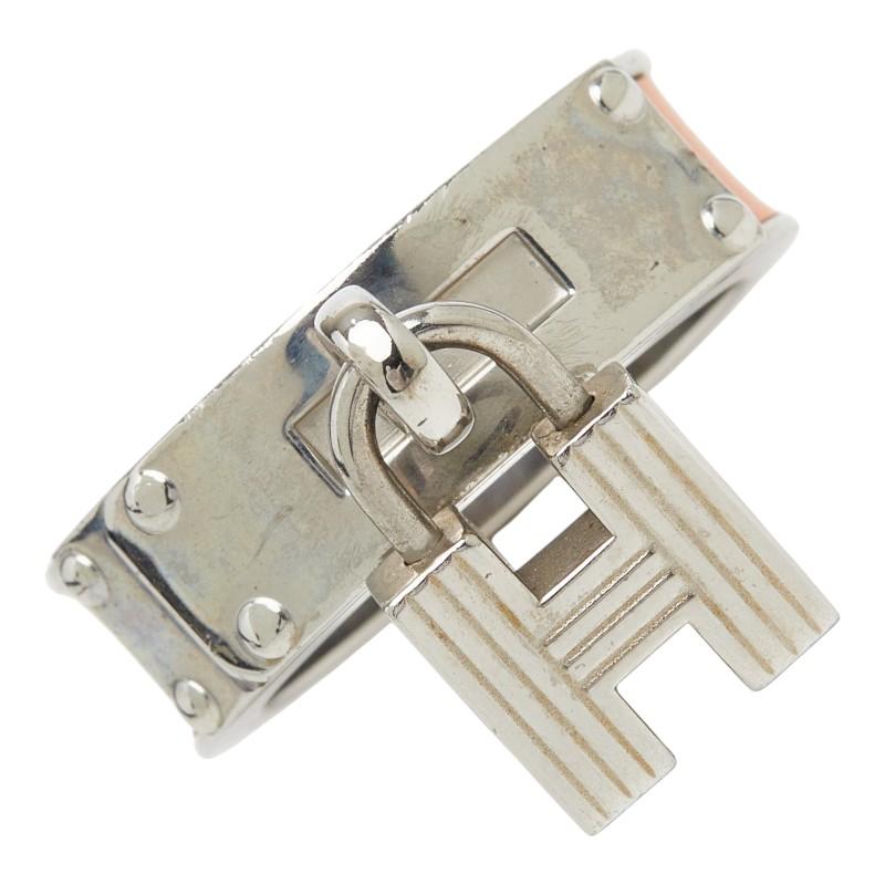 HERMES カデナ　ケリー　スカーフリング　シルバーxベージュ HERMES（エルメス） ケリー カデナ モチーフ スカーフリング シルバー
