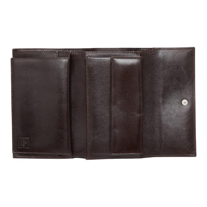 FENDI（フェンディ） ズッカ 三つ折り財布 ブラウン ブラック