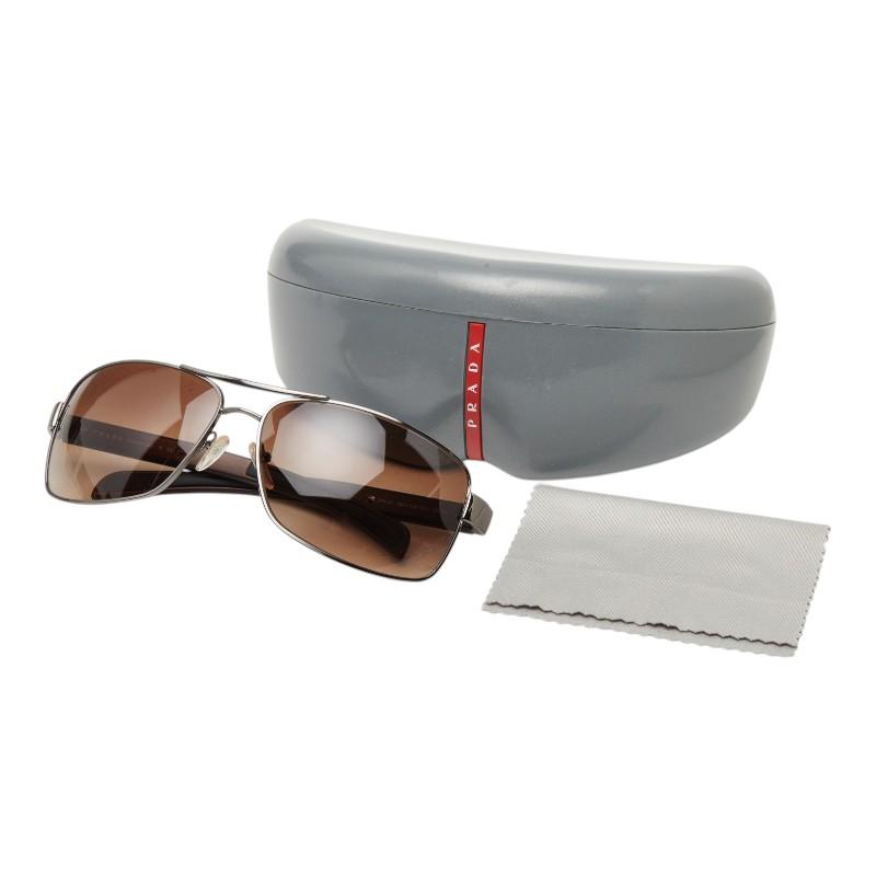 PRADA（プラダ） ロゴ サングラス SPS541 ブラウン シルバー
