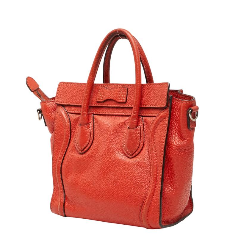 ナノショッパー セリーヌ 昔のバッグ 赤 CELINE セリーヌ ラゲージ