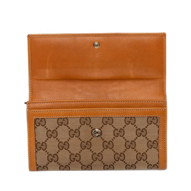 GUCCI（グッチ） GGキャンバス シェリーライン 長財布 258038 ブラウン