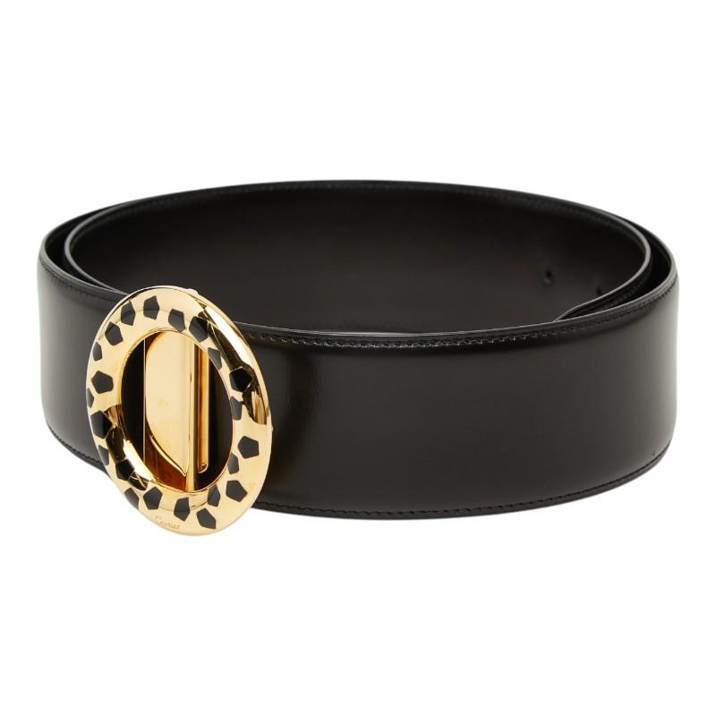 美品 カルティエ パンテール パンサー ラウンド バックルベルト レザー メンズ CARTIER 【1-0280183】 Cartier（カルティエ） パンテール パンサー ラウンド バックルベルト