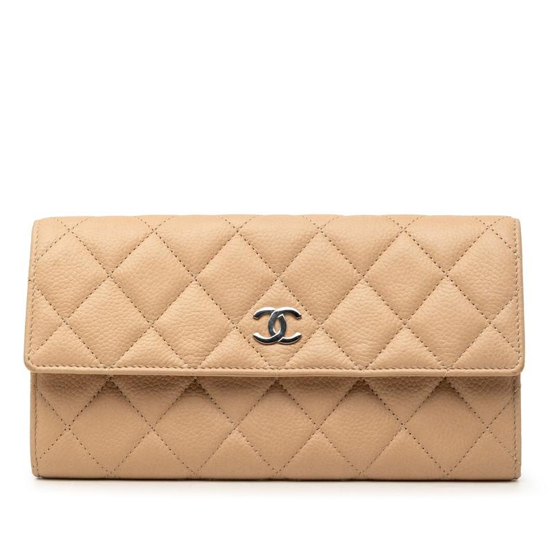 CHANEL（シャネル） ココマーク マトラッセ 長財布 ベージュ キャビア