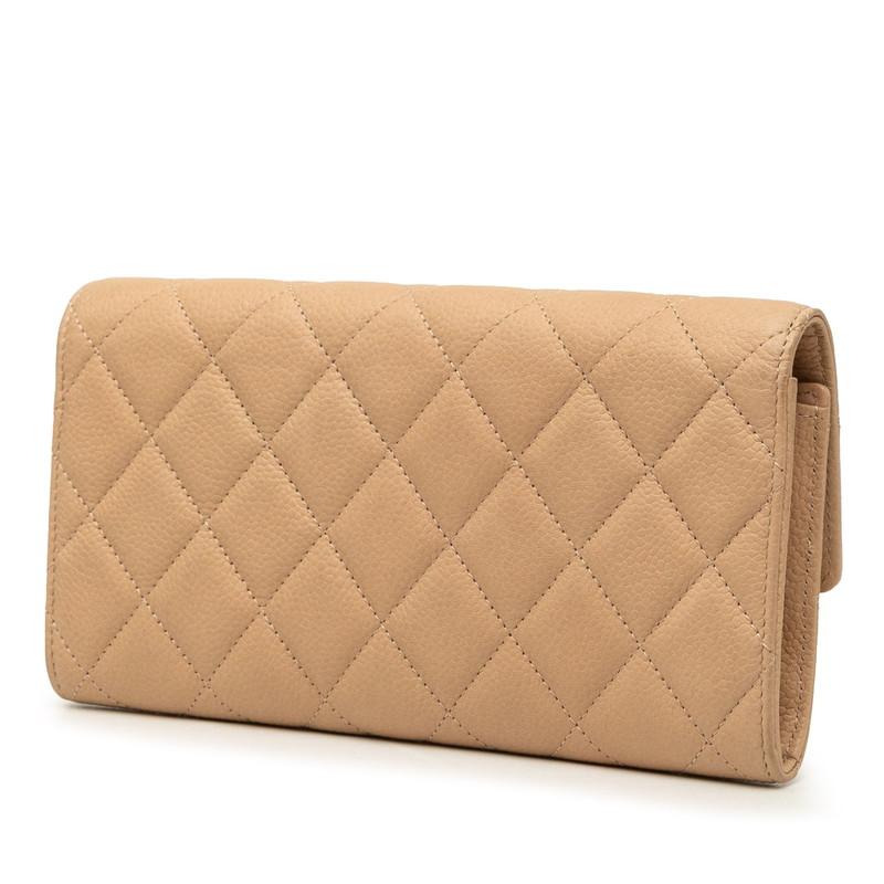 CHANEL（シャネル） ココマーク マトラッセ 長財布 ベージュ キャビア