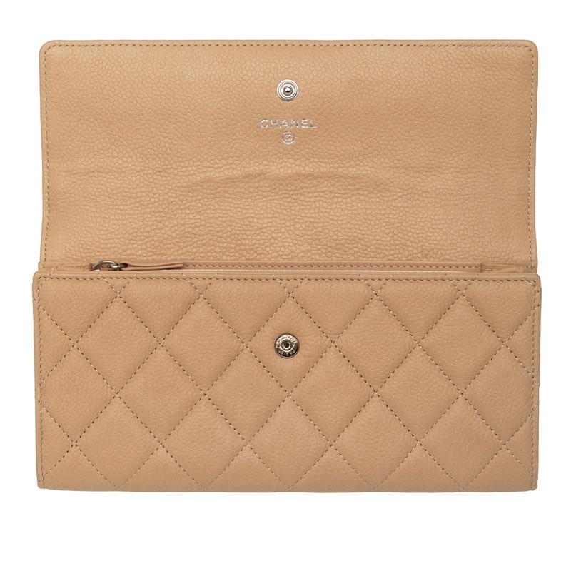 CHANEL（シャネル） ココマーク マトラッセ 長財布 ベージュ キャビア