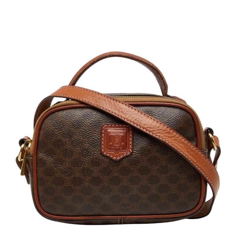 CELINE（セリーヌ） マカダム ハンドバッグ ショルダーバッグ ブラウン