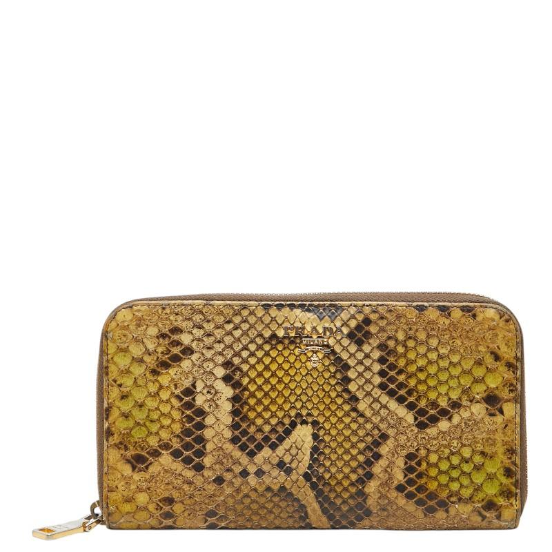 PRADA（プラダ） ロゴ パイソン ラウンドファスナー 長財布 1M0506