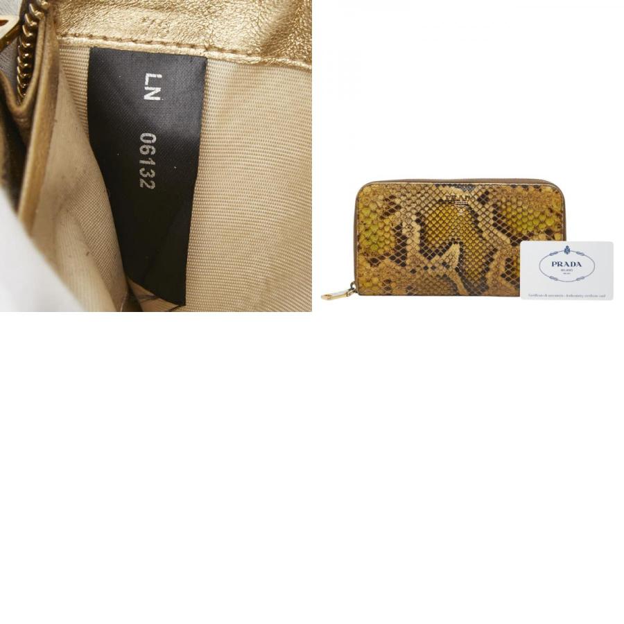 PRADA（プラダ） ロゴ パイソン ラウンドファスナー 長財布 1M0506