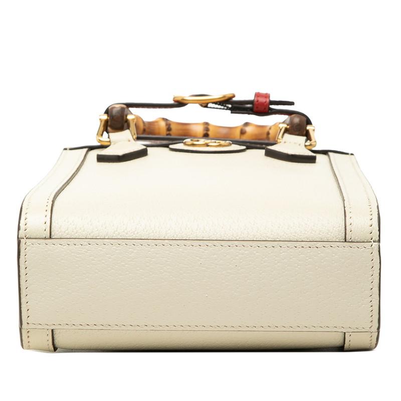 美品　GUCCI グッチ バンブー ダイアナ ハンドバッグ レザー　トートバッグ GUCCI（グッチ） バンブー ダイアナ ミニ トートバッグ ハンドバッグ