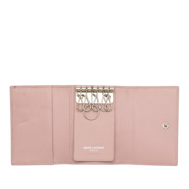 SAINT LAURENT サンローラン キーケース 6連 ピンク Yves Saint Laurent（イヴ・サンローラン） サンローラン YSLロゴ 6連